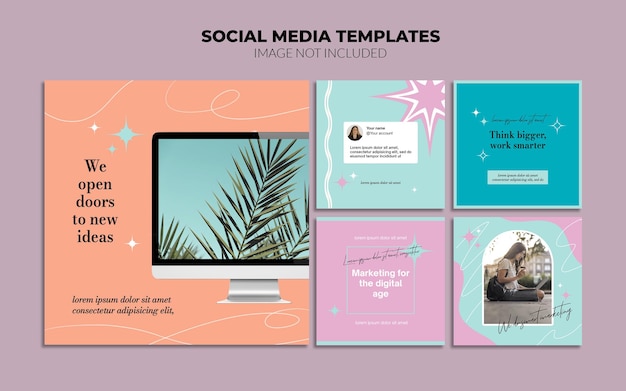 Plantillas de publicaciones de redes sociales de instagram