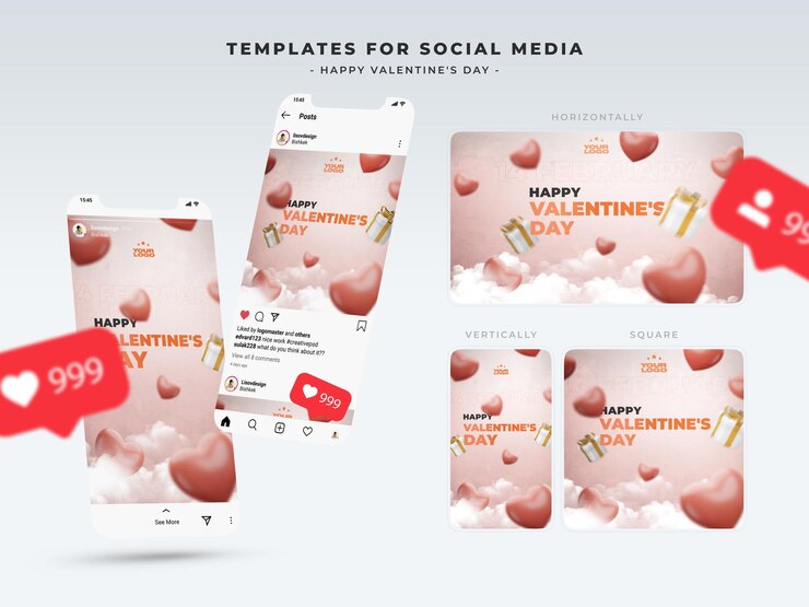 PSD plantillas para redes sociales feliz día de san valentín2