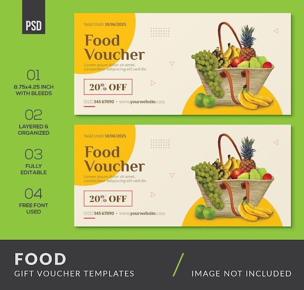 Plantillas de vales de regalo para comida