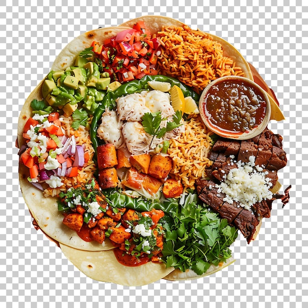 PSD plaque de nourriture mexicaine png avec fond transparent