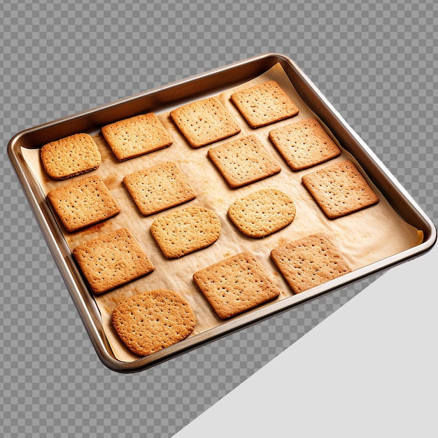 PSD plaque à pâtisserie avec biscuits graham png isolé sur fond transparent
