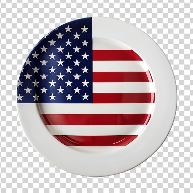 PSD plaque patriotique avec le drapeau américain isolé sur un fond transparent