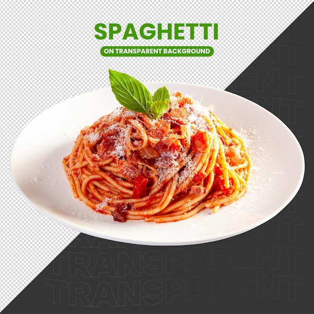 Plaque de spaghettis isolée sur un fond transparent