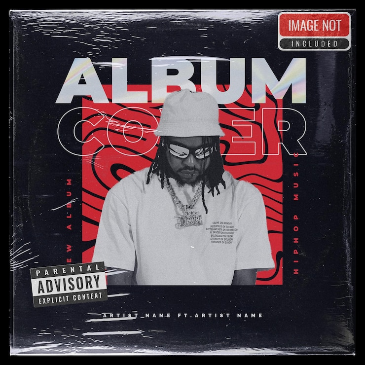 PSD plastic overlay album art cover psd-vorlage 11