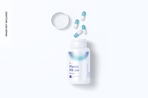 Plastic Pill Jar Mockup