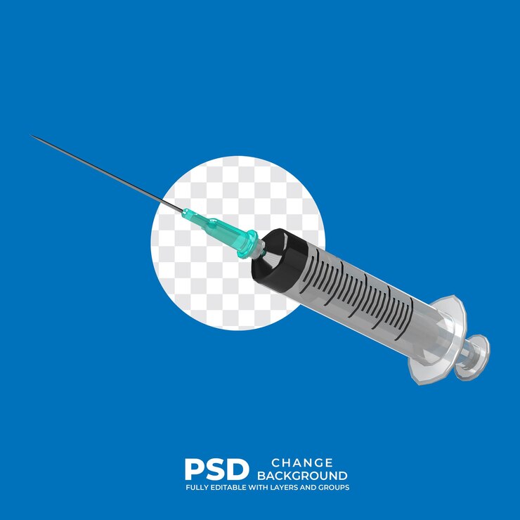 PSD plastic syringe with needle