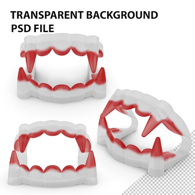 Plastic Vampire Teeth Red PNG