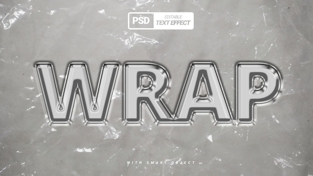 plastic wrap text effect realistic style design