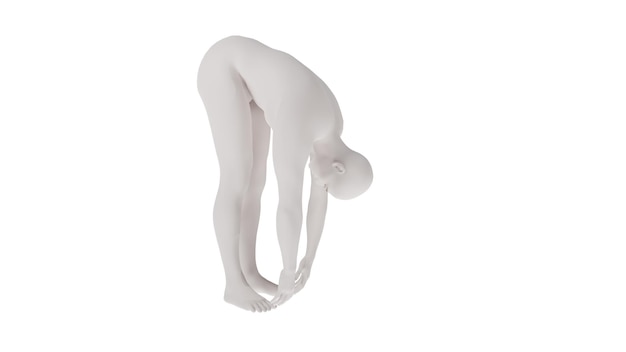 Plástico blanco de alta resolución conceptual anatomía humana en 3D cuerpo ilustración en 3D aislada
