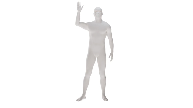 PSD plástico branco alta resolução conceitual humano anatomia 3d corpo ilustração 3d isolado