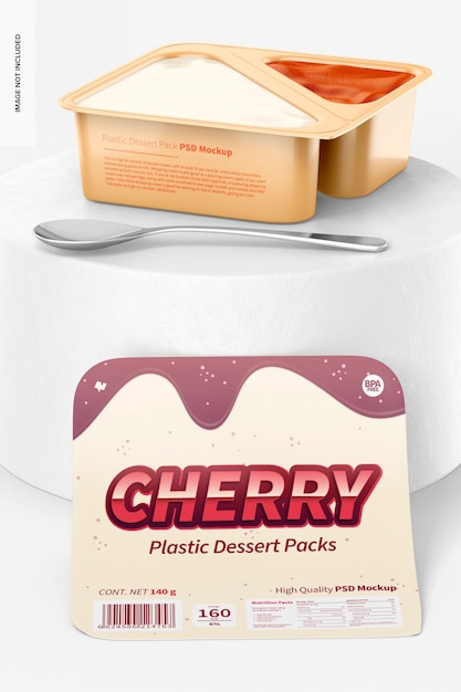 Plastik-dessert-pack-modell, perspektive