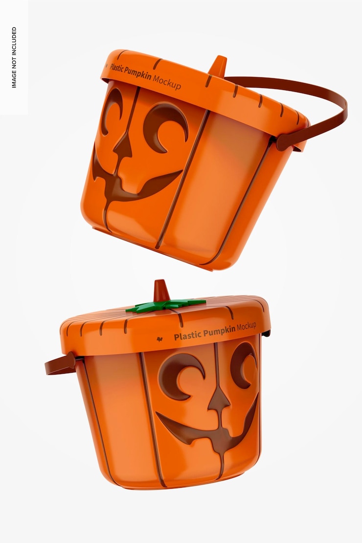 PSD plastik kürbisse mockup, schwimmend