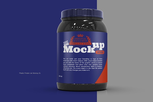 Plastik proteindose mockup 3l