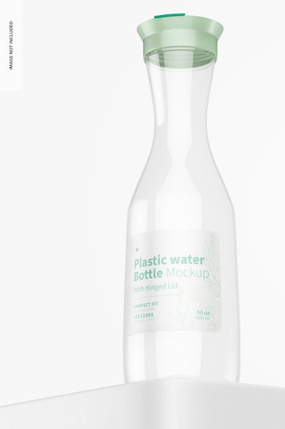 Plastik-wasserflasche mit klappdeckel-modell, low angle view