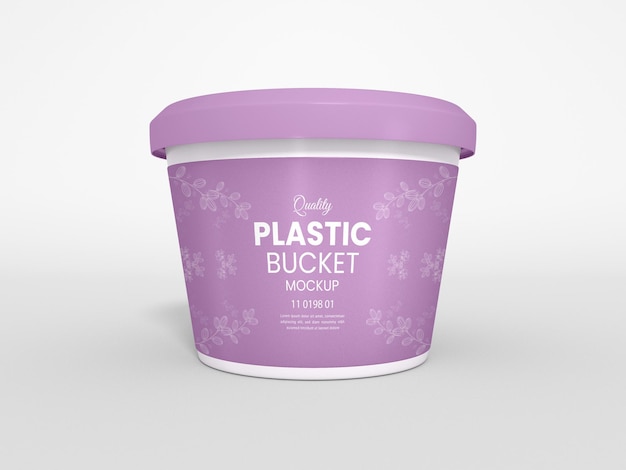 Plastikeimer mit Deckel Verpackung Mockup