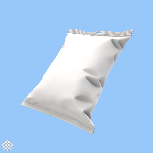 plastique blanc et argent blanc pour les collations de nourriture biscuits isolés réalistes illustration 3D