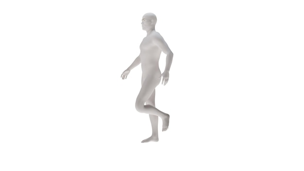 PSD plastique blanc haute résolution conceptuel anatomie humaine 3d corps illustration 3d isolée