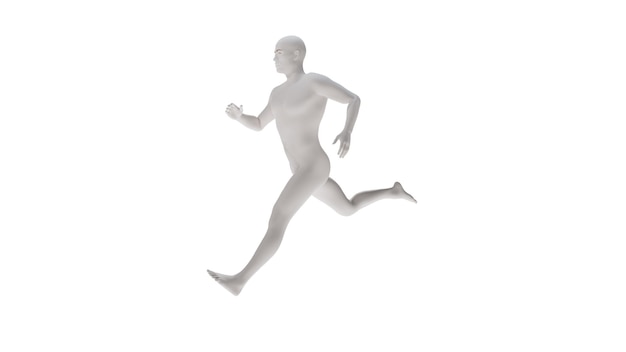 plastique blanc haute résolution conceptuel anatomie humaine 3D corps illustration 3D isolée