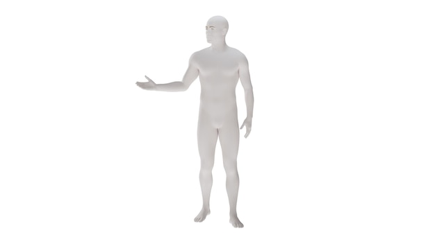 PSD plastique blanc haute résolution conceptuel anatomie humaine 3d corps illustration 3d isolée