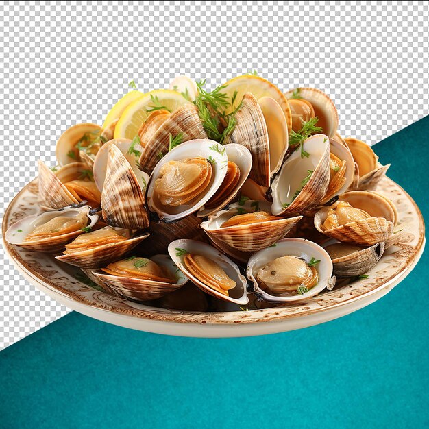 PSD plat de fruits de mer psd sur fond transparent