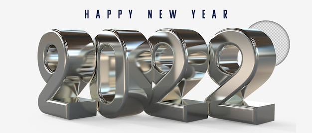Plata 2021 año nuevo renderizado 3d aislado sobre fondo transparente