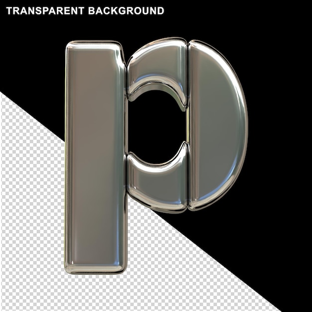 PSD plata de bloques verticales. 3d letra p