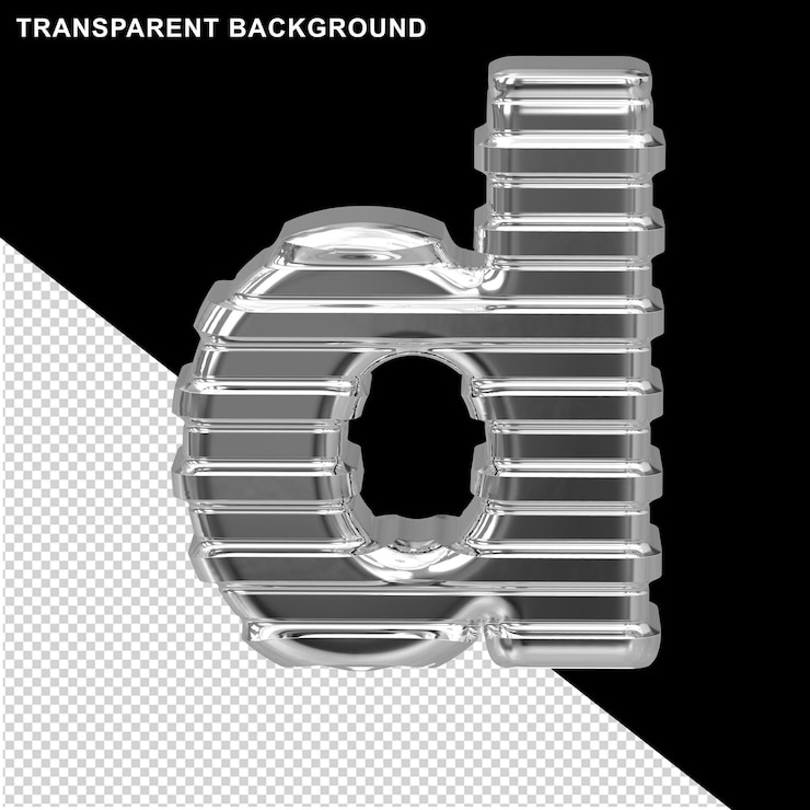 PSD plata con tiras finas horizontales letra d
