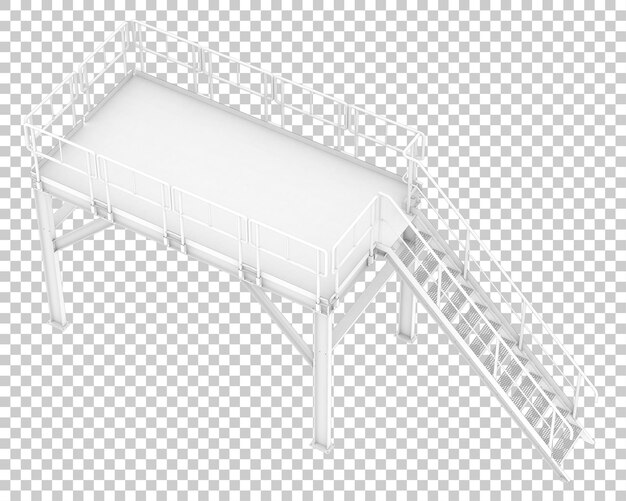 Plataforma aislada en la ilustración de renderizado 3d de fondo transparente