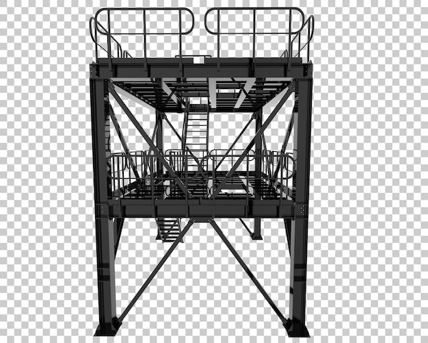 PSD plataforma aislada en la ilustración de renderizado 3d de fondo transparente