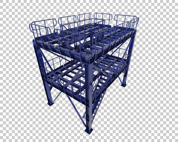 Plataforma aislada en la ilustración de renderizado 3d de fondo transparente