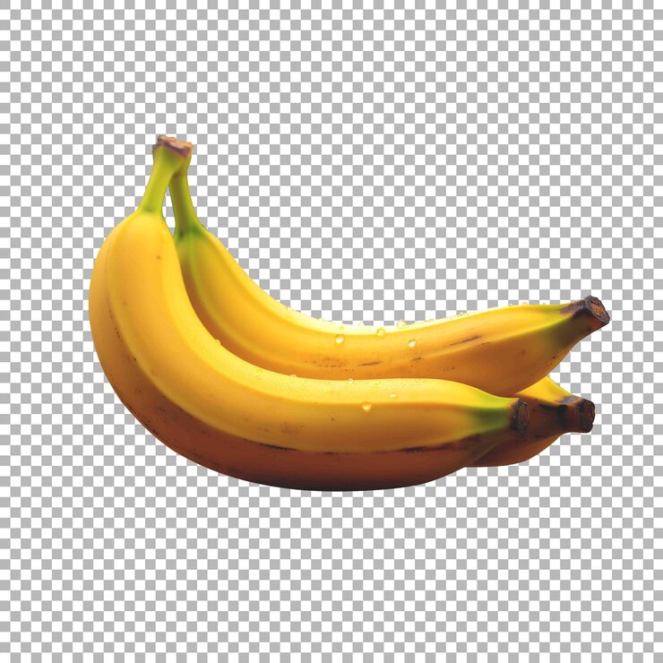 PSD el plátano amarillo aislado en un fondo transparente