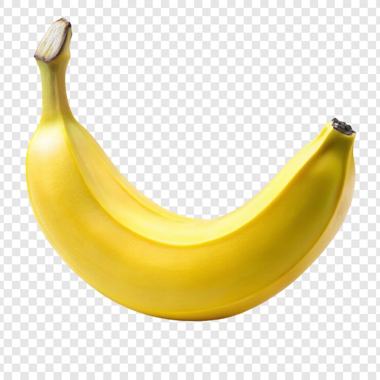 PSD un plátano amarillo maduro aislado en un fondo transparente