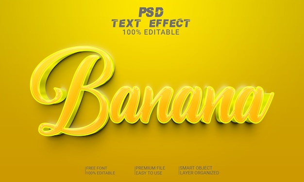 Plátano de efecto de texto 3D