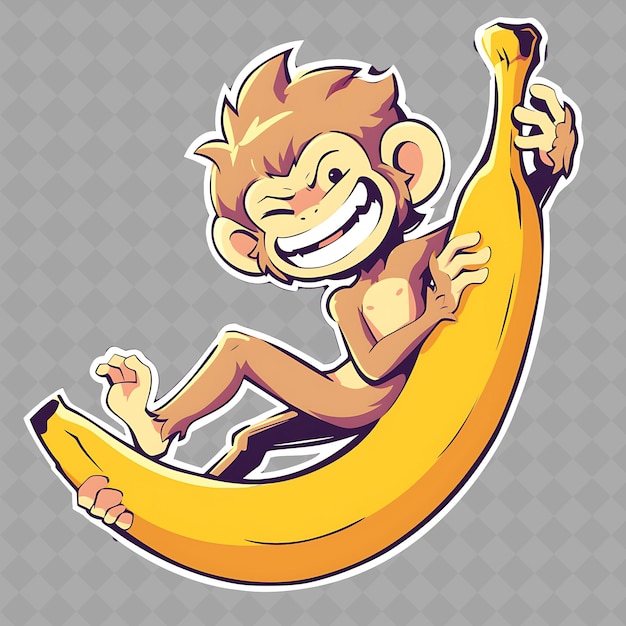 Un plátano con un plátano que dice mono en él