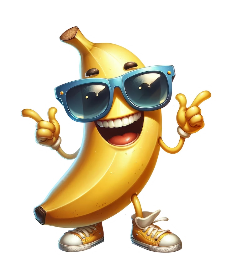 PSD un plátano que tiene la palabra plátano en él