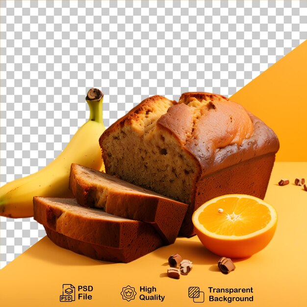 Plátanos y pan de naranja aislados en un archivo png de fondo transparente