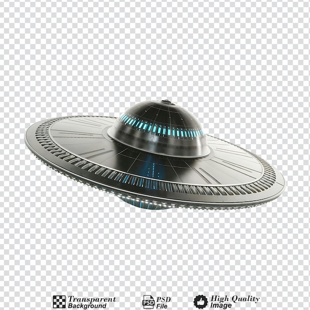 Platão voador prateado nave espacial ufo futurista png isolado em fundo transparente
