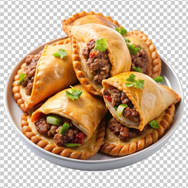 PSD plate of savory beef empanadas