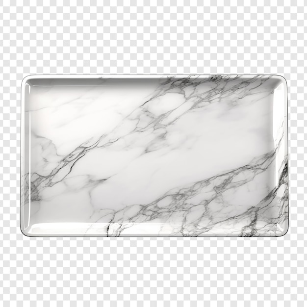 PSD un plateau de marbre gris et blanc isolé sur un fond transparent