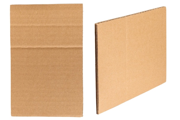 Un plateau Un morceau de carton plat sur un fond blanc