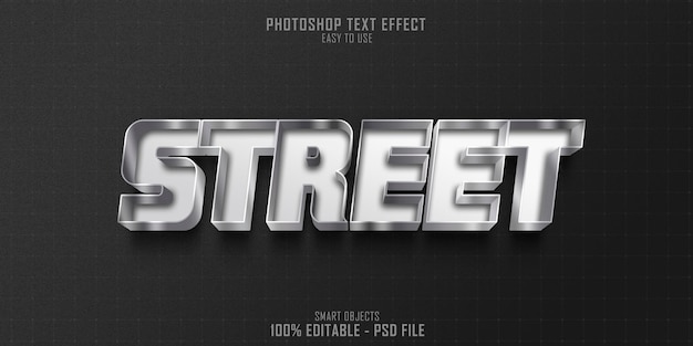 Platinum Gray  street 3D Text style effect template