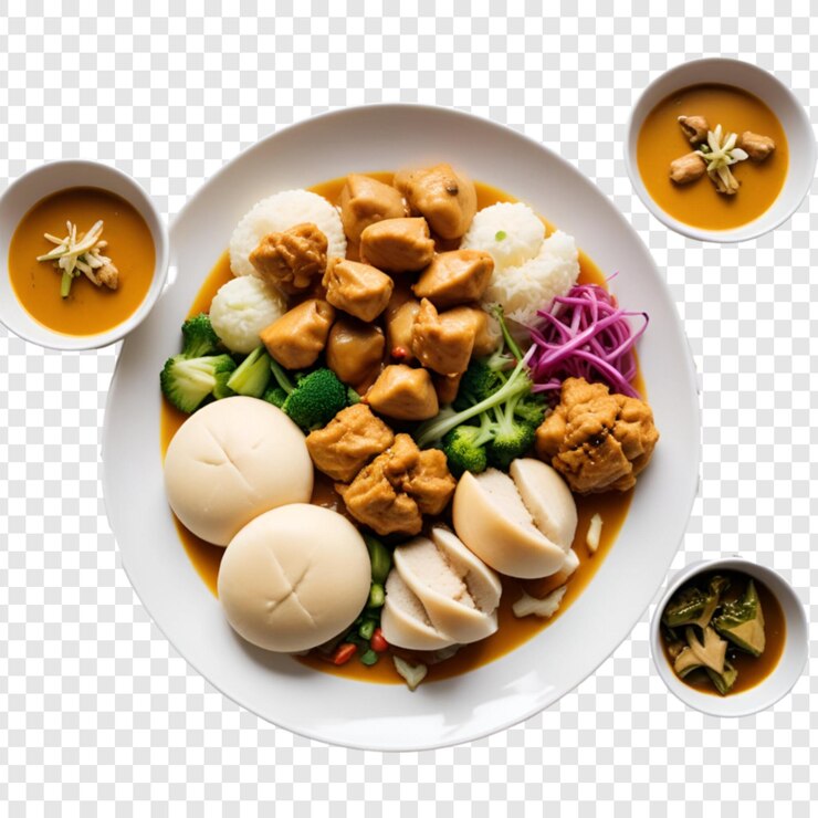 PSD plato de alimentos aislado sobre un fondo transparente