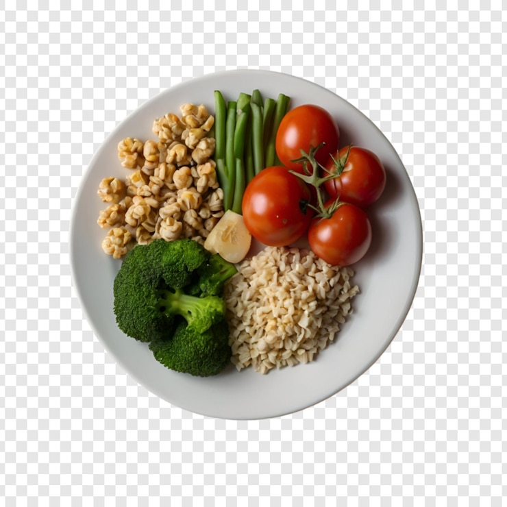 PSD plato de alimentos aislado sobre un fondo transparente