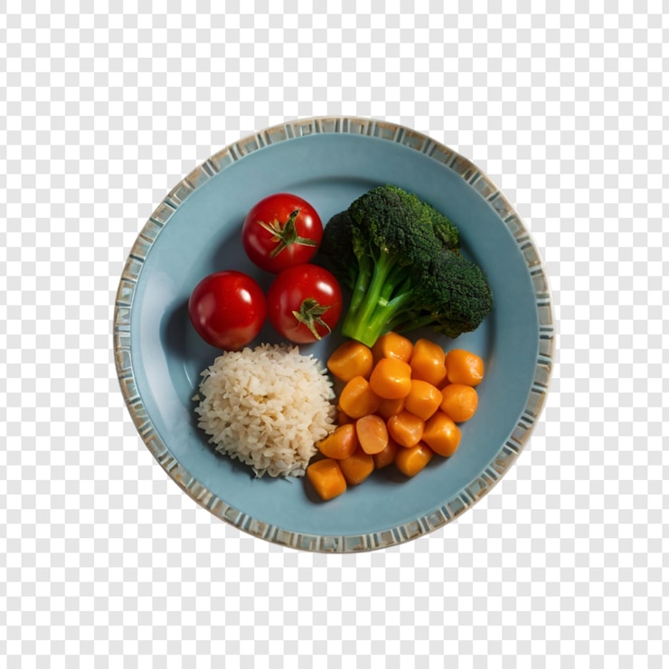 PSD plato de alimentos aislado sobre un fondo transparente