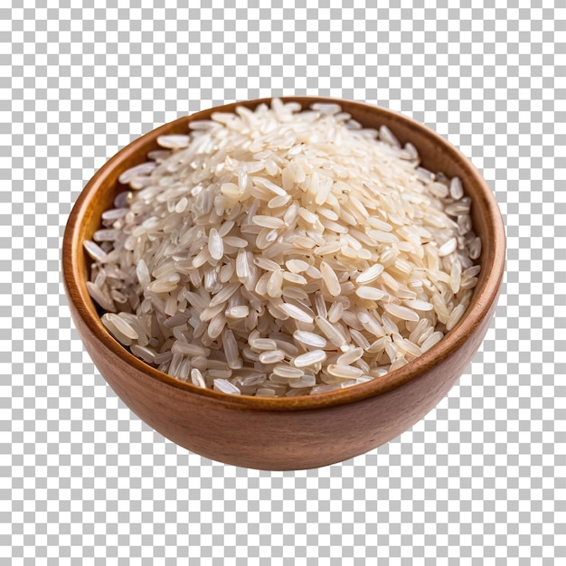 Un plato de arroz aislado en un fondo transparente