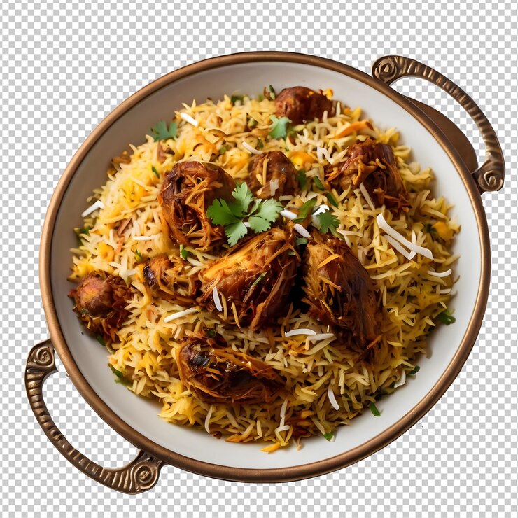 PSD un plato de arroz con arroz y carne y arroz