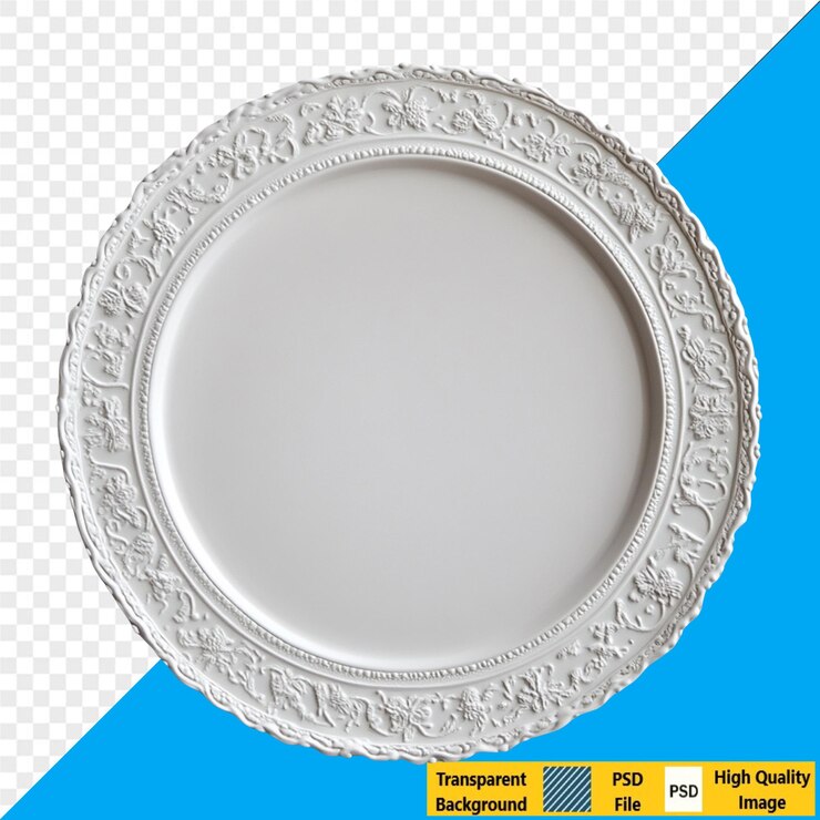 PSD plato blanco ornamental