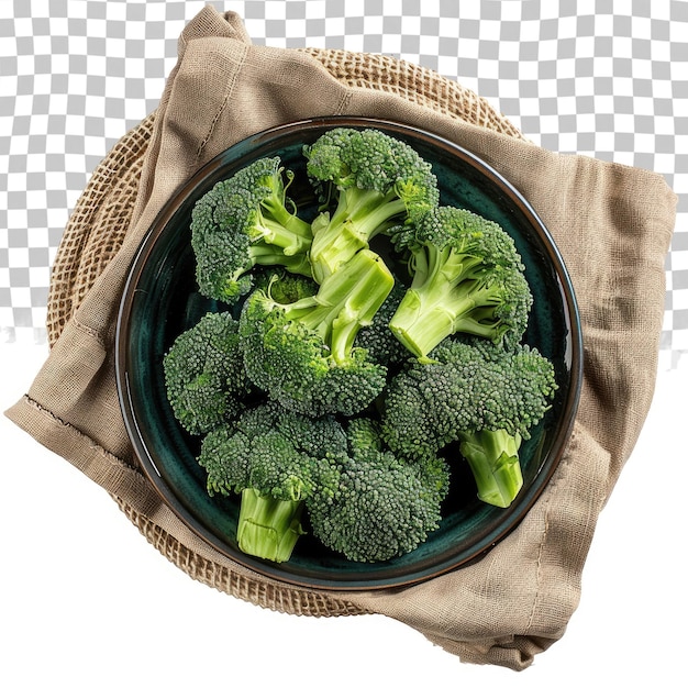 PSD un plato de brócoli se sienta en una mesa