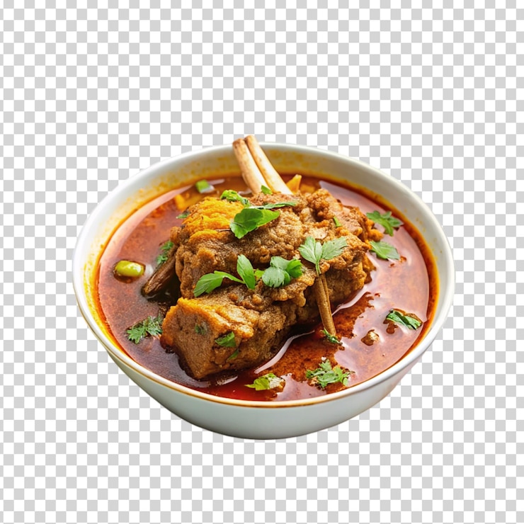 PSD un plato de carne y verduras sobre un fondo transparente