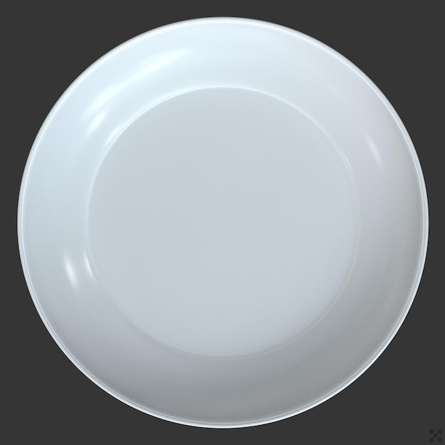 plato de cerámica blanca para la mesa de comida del restaurante 3d render illustrustra